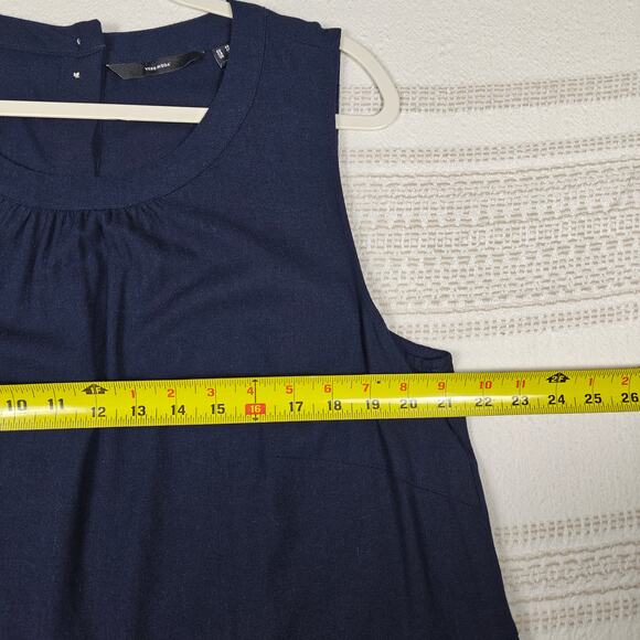 Vero Moda Navy Sleeveless Tiered Shift Dress Size 16 NEW - Picture 4 of 8